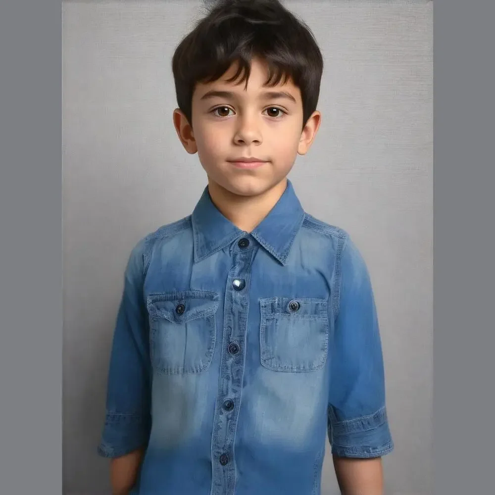 Gap Boys Shirt‎ Size 2 Blue Chambray Worker Mineral Dark Wash Indigo So Soft
